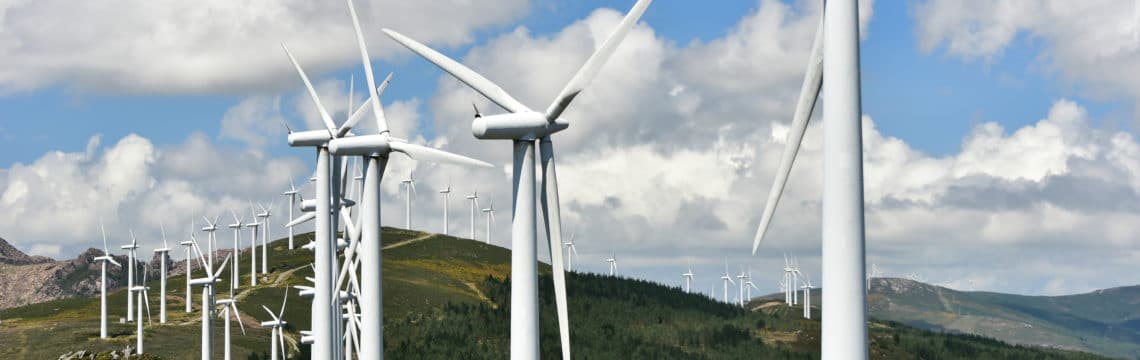 wind park in a mountain region