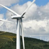 wind park in a mountain region